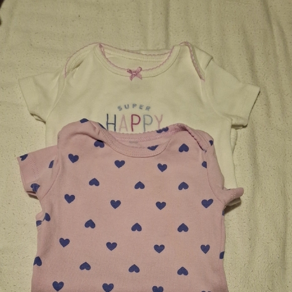 Kids One Pieces Set - Cream and Pink Heart Design (Chi018) - Picture 4 of 4